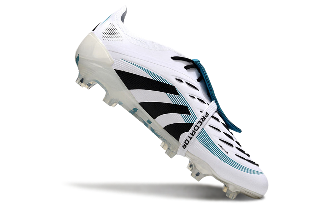 Predator Elite FT FG Football Boots - White/Blue for Superior Grip and Agility
