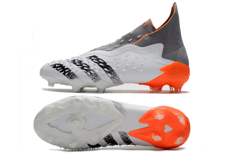 Adidas Predator Freak+ FG Football Boots - White/Red - Ultimate Grip & Control