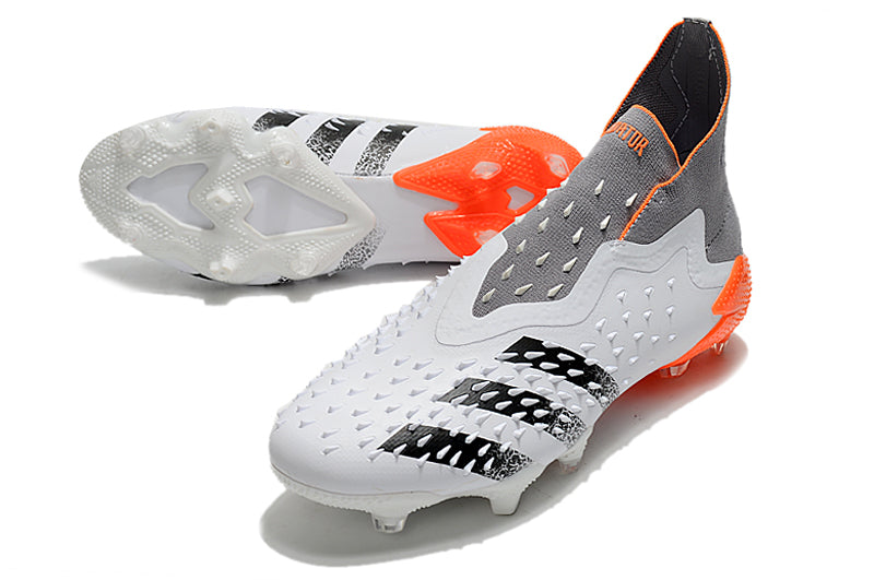 Adidas Predator Freak+ FG Football Boots - White/Red - Ultimate Grip & Control