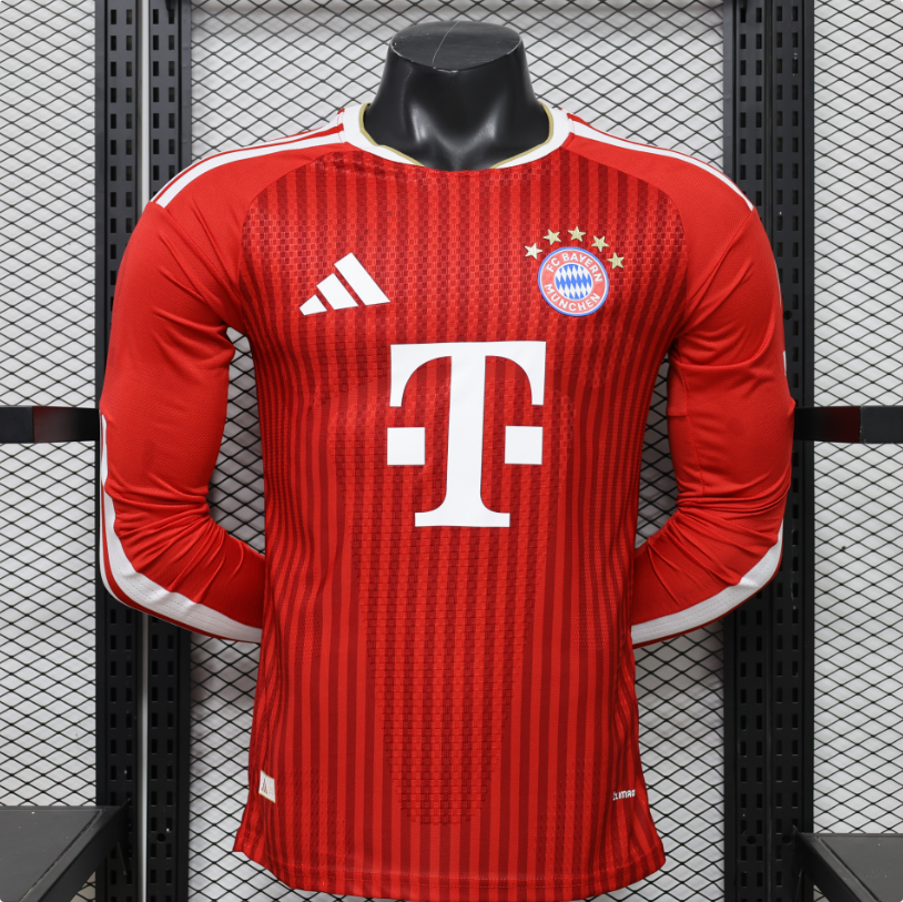 26/27 Bayern Munich Long Sleeve Home Kit Player Version