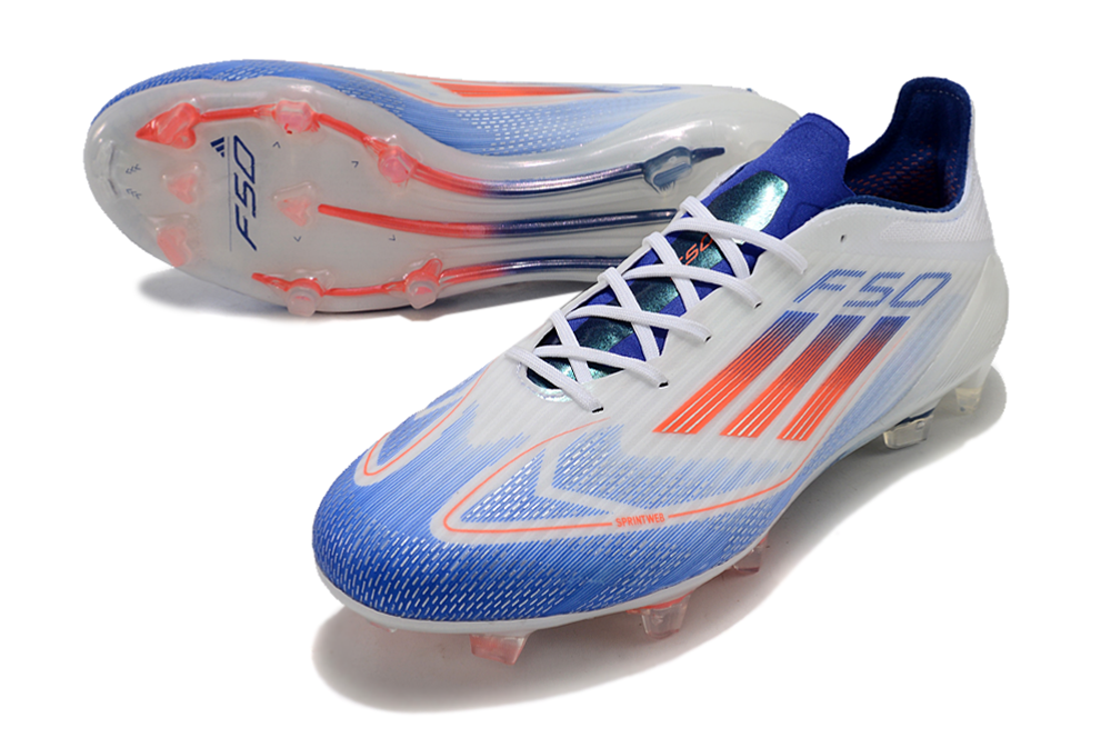 F50 Elite FG White Blue - Professional Men's Firm Ground Football Boots