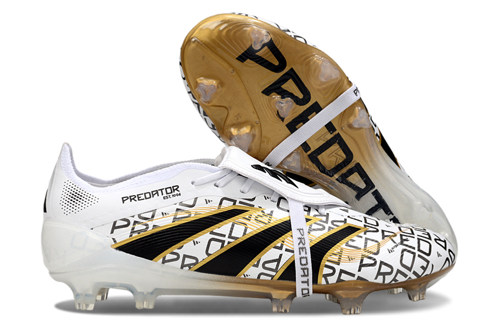 Predator Elite FT FG Football Boots - White/Gold - Professional Grade