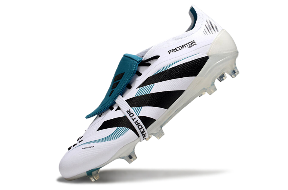 Predator Elite FT FG Football Boots - White/Blue for Superior Grip and Agility