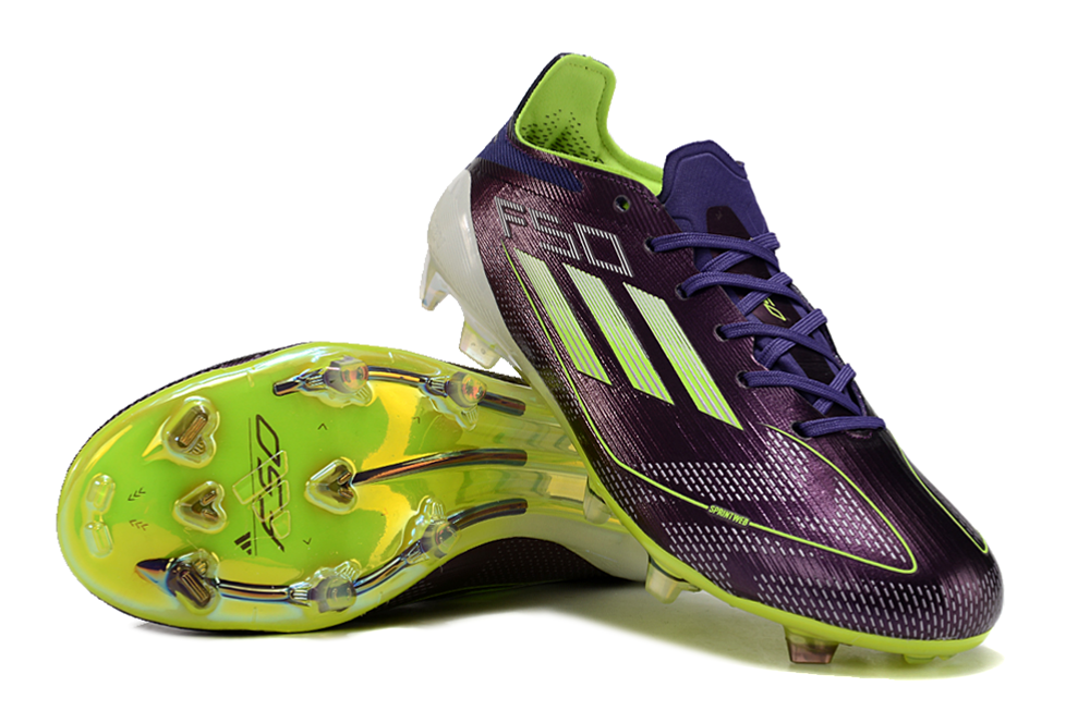 Adidas F50 Elite FG Soccer Cleats - Vibrant Purple/Green - Men's Size 8.5 US