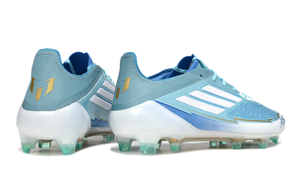 Adidas F50 Elite FG Laced Blue Ice Messi Edition - Professional Firm Ground Football Boots
