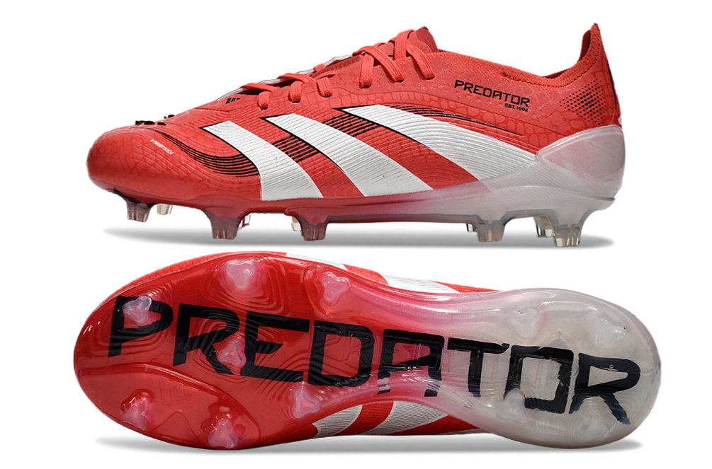 Predator Elite FG Laces Red - High-Performance Football Boots for Superior Grip and Control