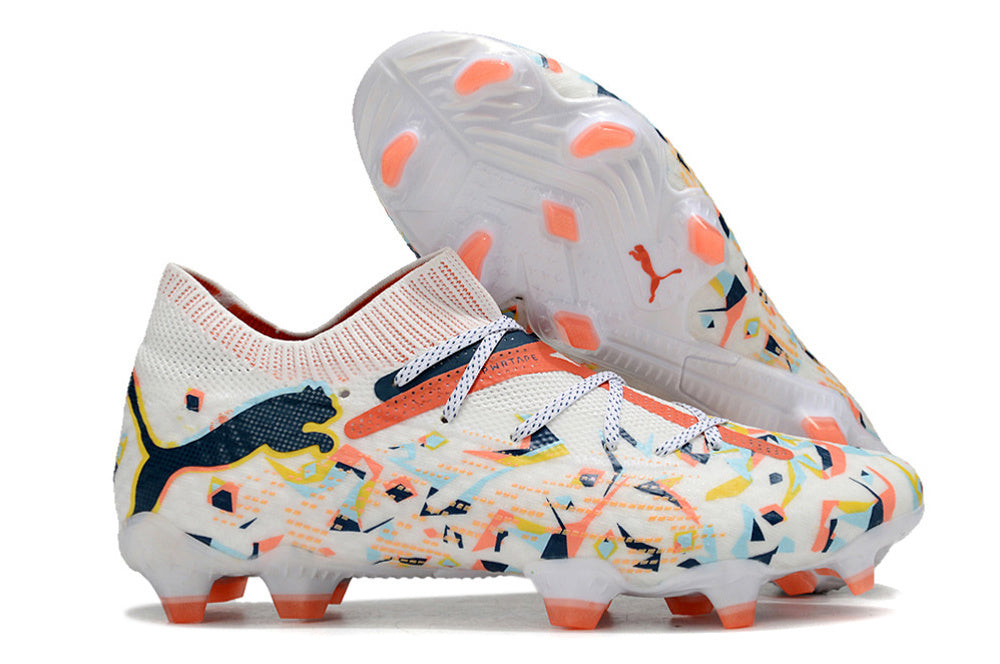 Ultra Ultimate FG White/Orange Football Boots - Professional Grade