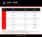 626 Jerseys size chart - Shorts
