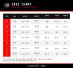 626 Jerseys size chart - Kids