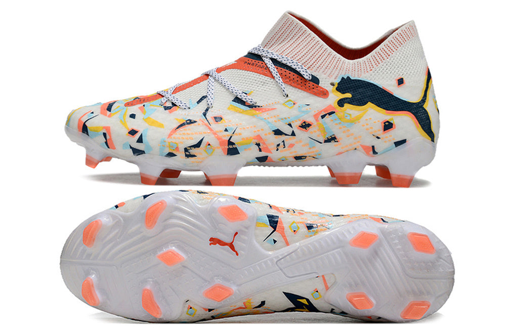 Ultra Ultimate FG White/Orange Football Boots - Professional Grade