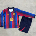 26/27 Barça Kids Long Sleeve Home Kit Stadium Version