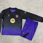 26/27 Barça Kids Long Sleeve Away Kit Stadium Version