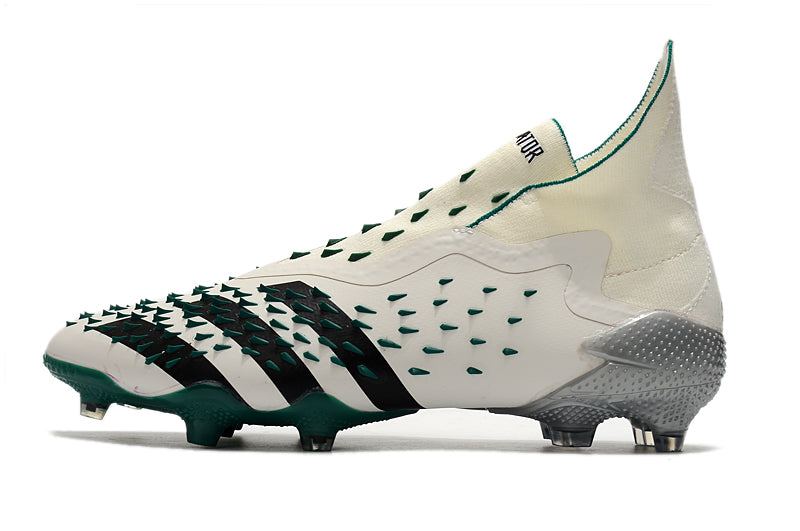 Men's Adidas Predator Freak+ FG White/Green Soccer Cleats - Brand New