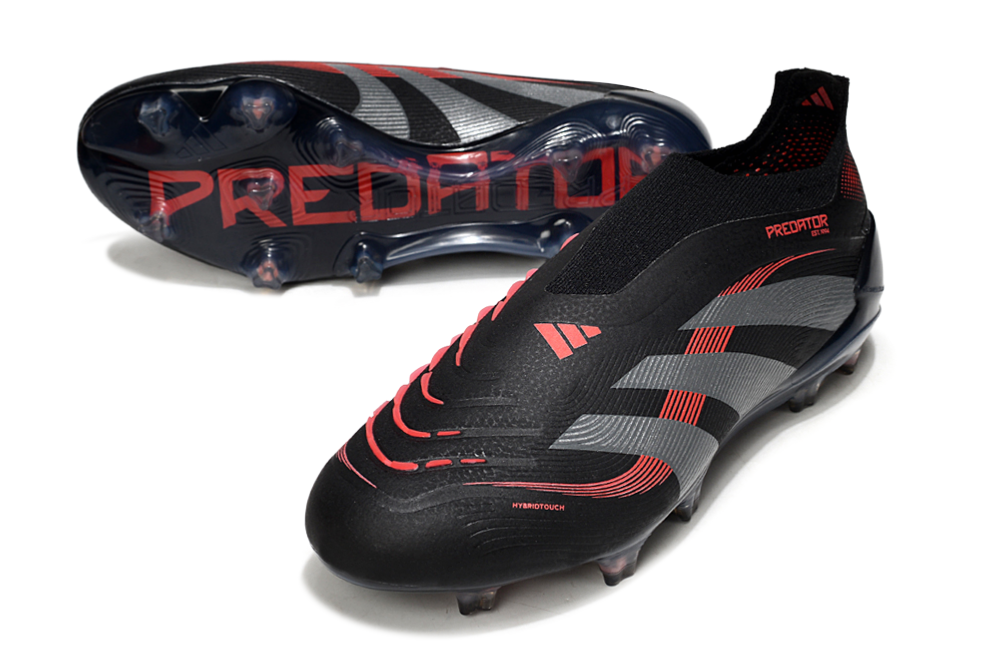 Predator Elite LL FG - Professional Football Boots in Black/Red
