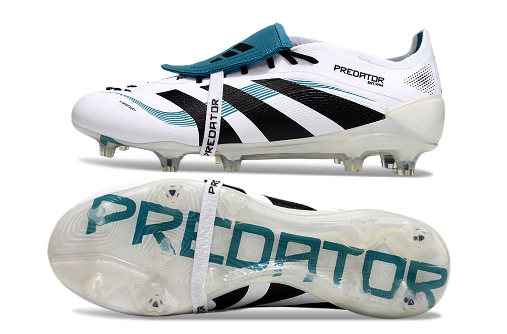 Predator Elite FT FG Football Boots - White/Blue for Superior Grip and Agility