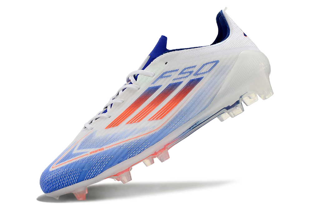F50 Elite FG White Blue - Professional Men's Firm Ground Football Boots