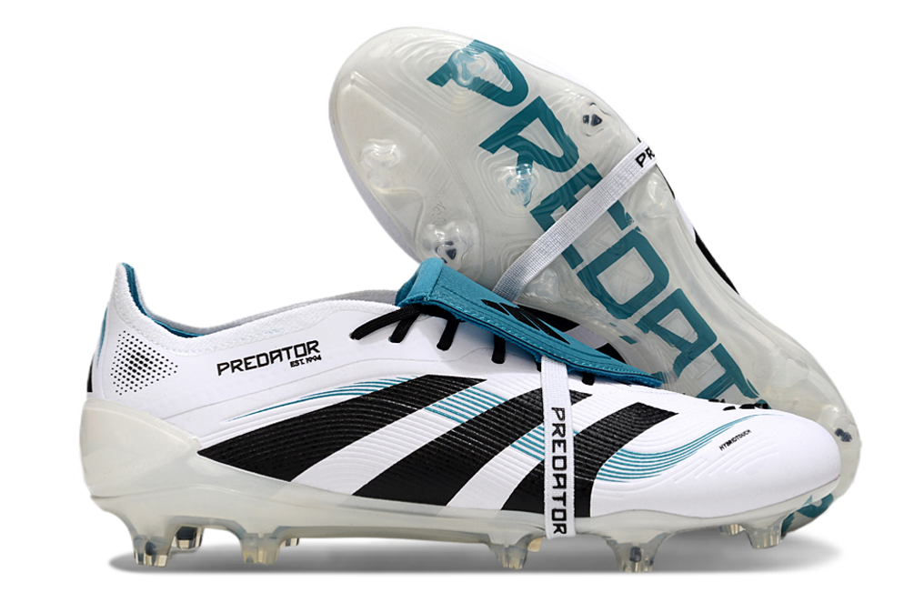 Predator Elite FT FG Football Boots - White/Blue for Superior Grip and Agility