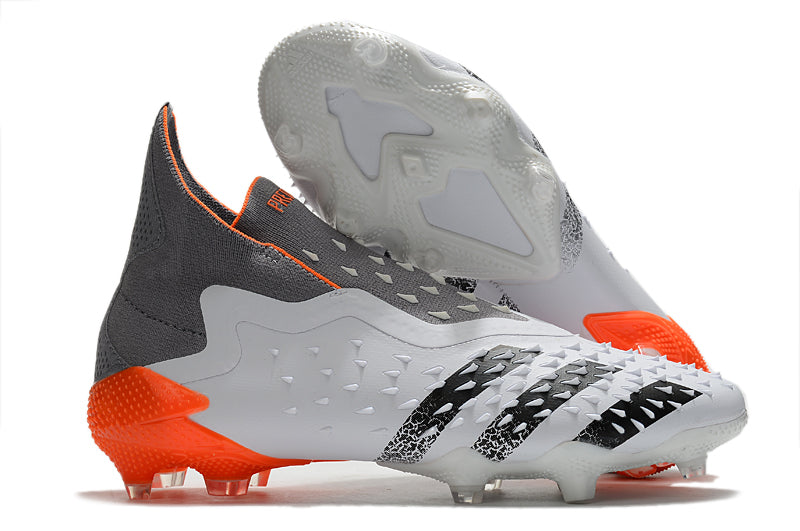 Adidas Predator Freak+ FG Football Boots - White/Red - Ultimate Grip & Control