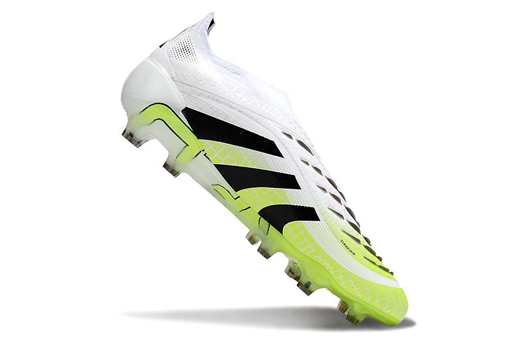 Predator Elite LL FG Football Boots - White/Green - Enhanced Grip & Control