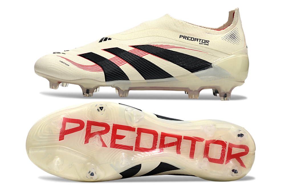 Predator Elite LL FG Football Boots - Beige/Red