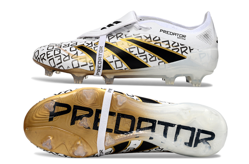 Predator Elite FT FG Football Boots - White/Gold - Professional Grade