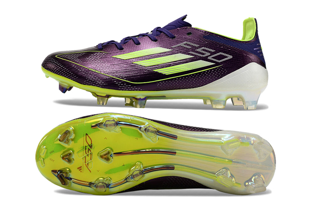 Adidas F50 Elite FG Soccer Cleats - Vibrant Purple/Green - Men's Size 8.5 US