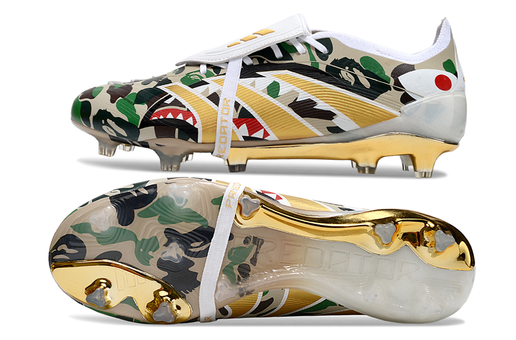 Predator Elite Firm Ground Football Boots - Gold/Green/White