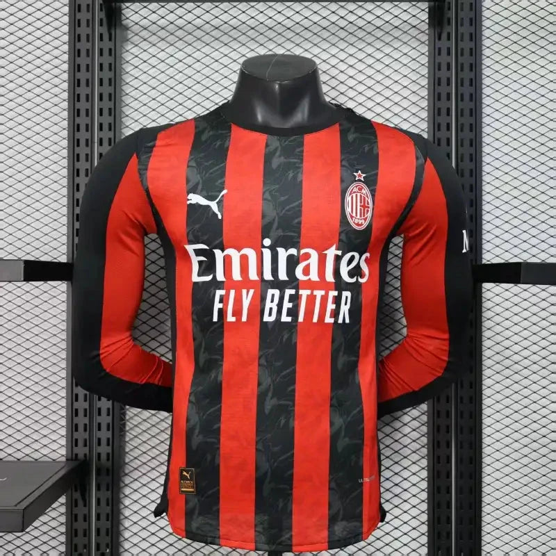 25/26 AC Milan Long Sleeve Home Kit Player Version