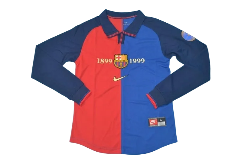 Barça Home 99/00 Long Sleeve Retro Jersey