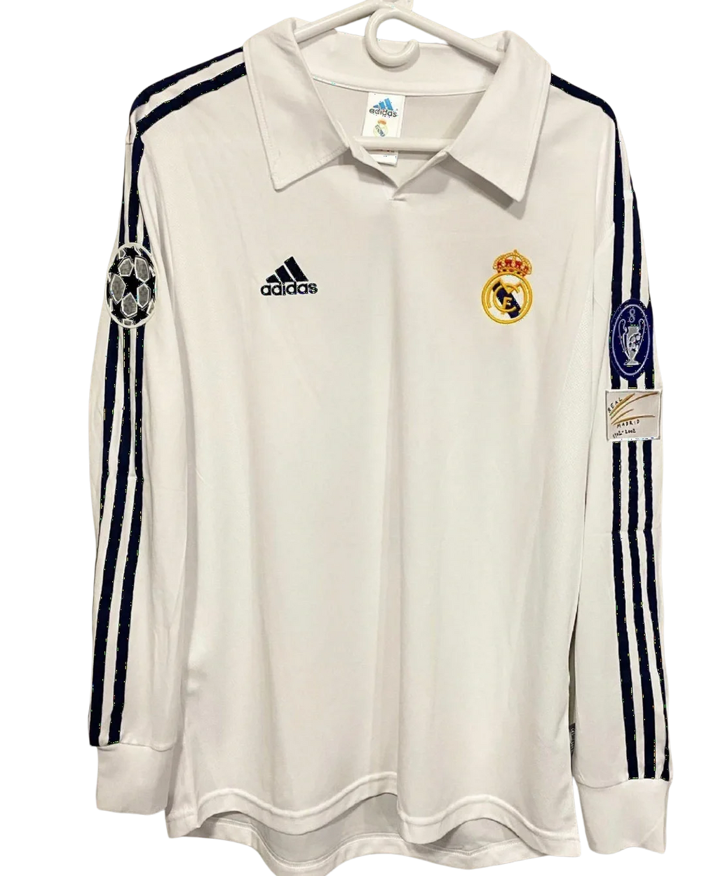 R. Madrid Home 01/02 Long Sleeve Retro Jersey