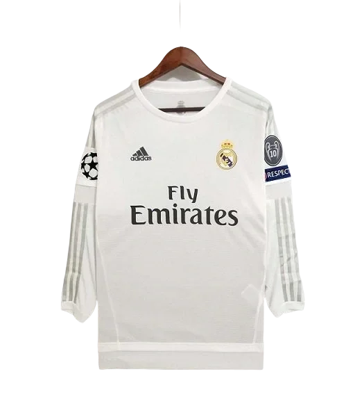 R. Madrid 15/16 Home Long Sleeve Retro Club Jersey