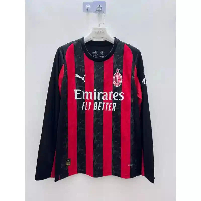 25/26 AC Milan Long Sleeve Home Kit Stadium Version