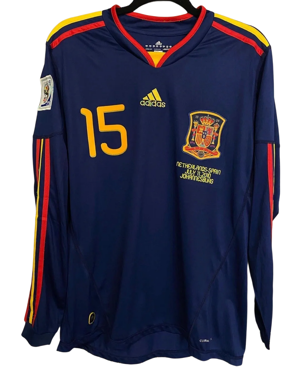 Spain Away 2010 Long Sleeve Retro Jersey