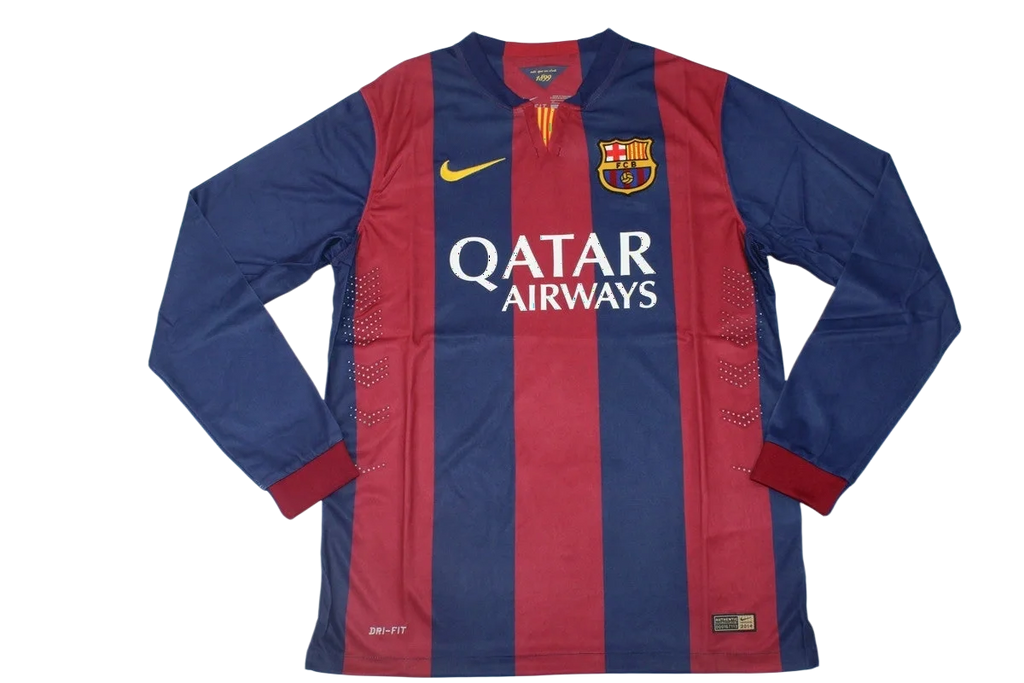 Barça 14/15 Home Long Sleeve Retro Club Jersey