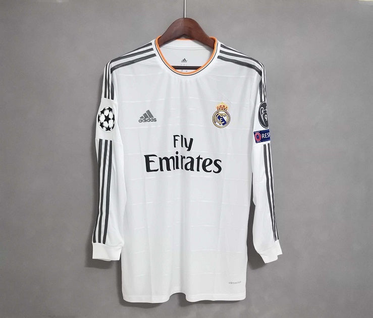 R. Madrid 13/14 Home Long Sleeve Retro Club Jersey