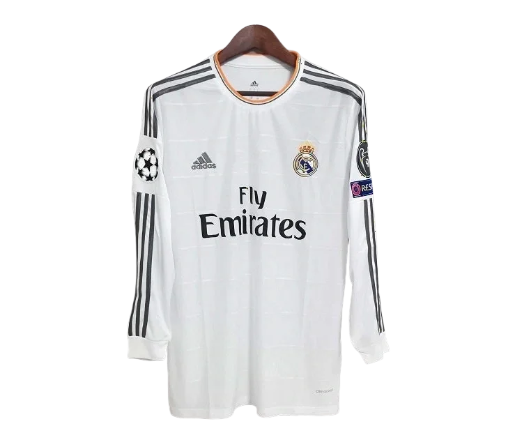 R. Madrid 13/14 Home Long Sleeve Retro Club Jersey